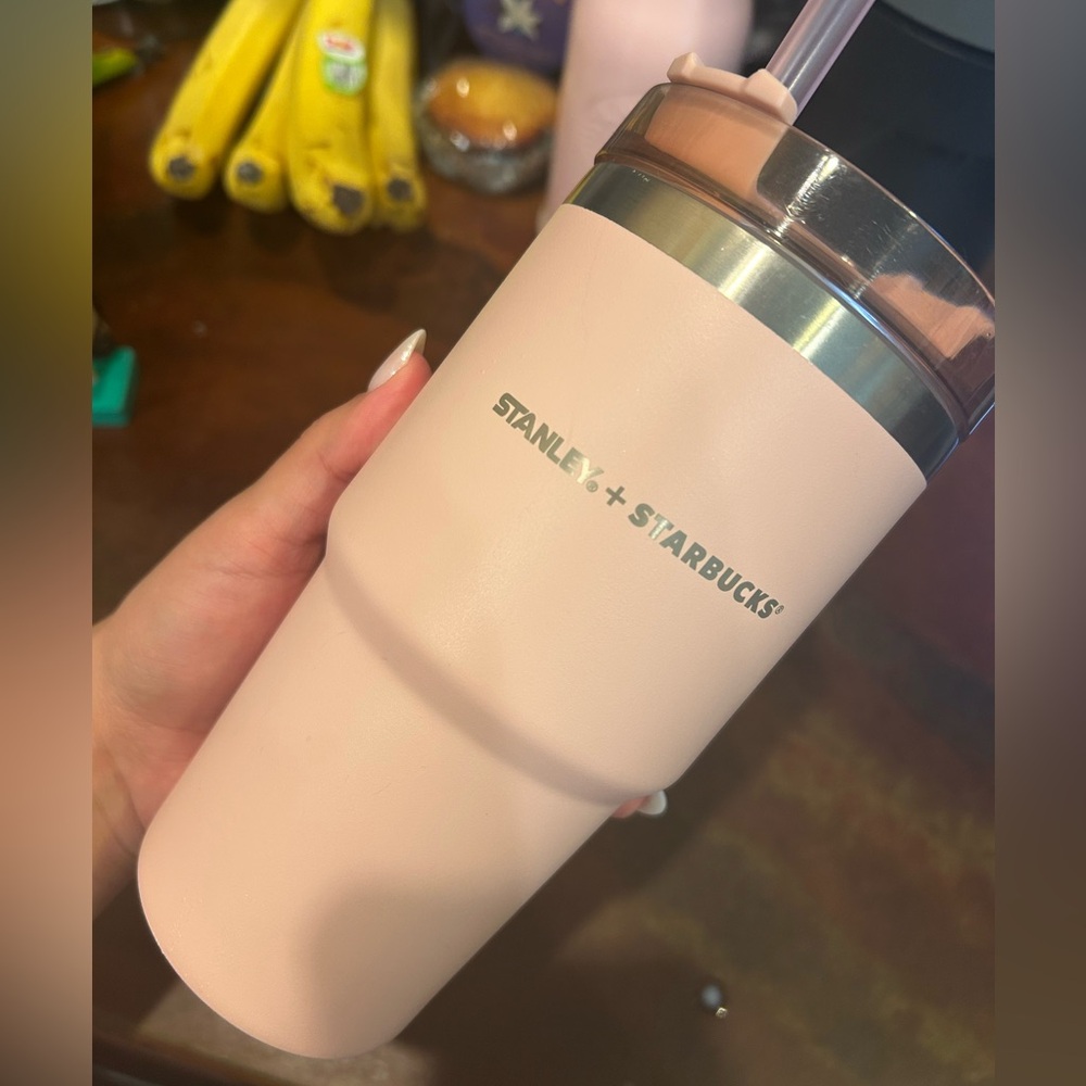 Stanley Pink Tumbler with Silver Accent